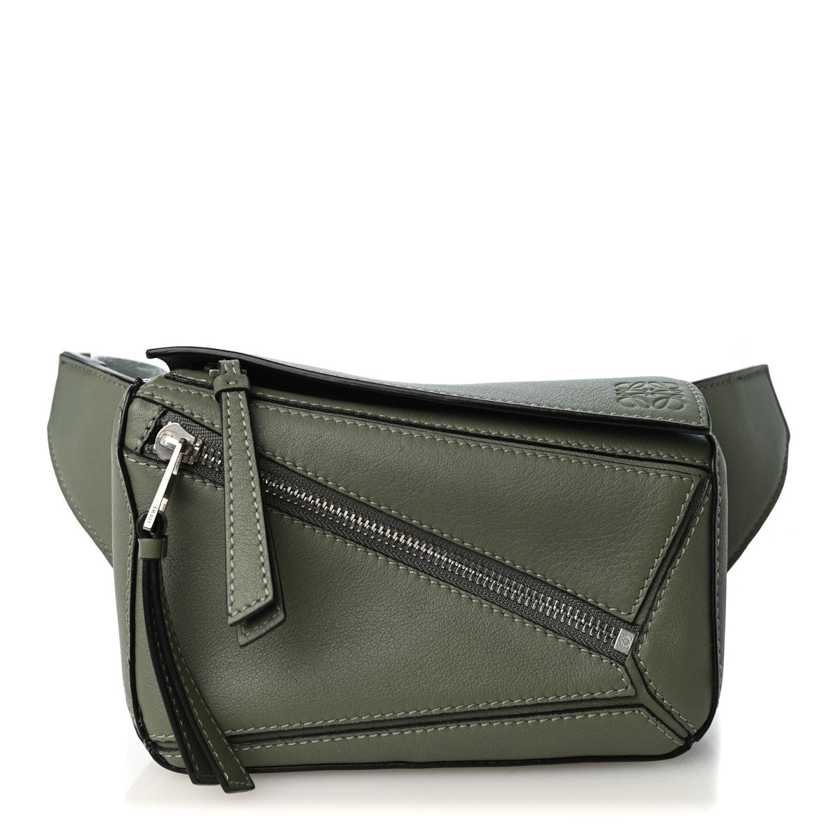 Calfskin Mini Puzzle Bumbag Dark Sage
