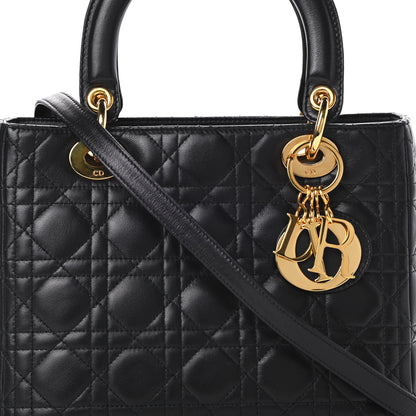 Christian Dior Lambskin Cannage Medium Lady Dior Black 8 of 15