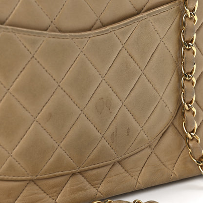 Chanel Lambskin Quilted Medium Double Flap Beige 13 of 14