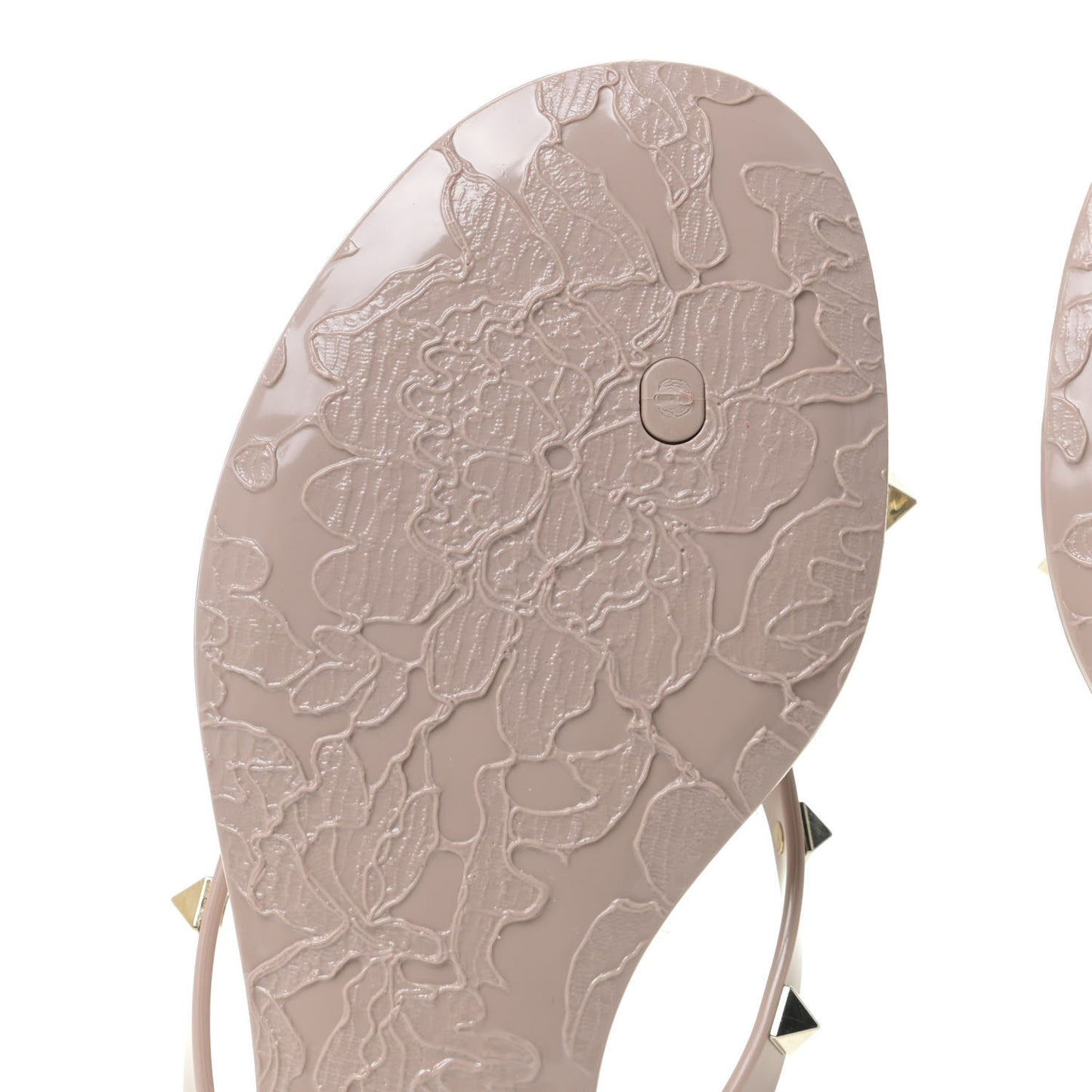 PVC Jelly Rockstud Bow Thong Sandals 38 Poudre
