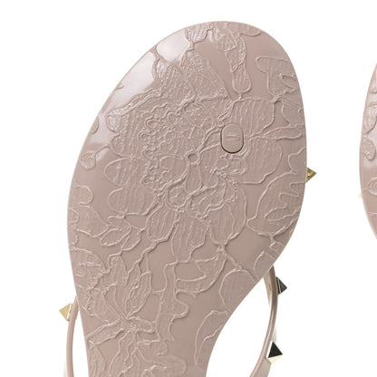 Valentino Garavani PVC Jelly Rockstud Bow Thong Sandals 38 Poudre 7 of 13