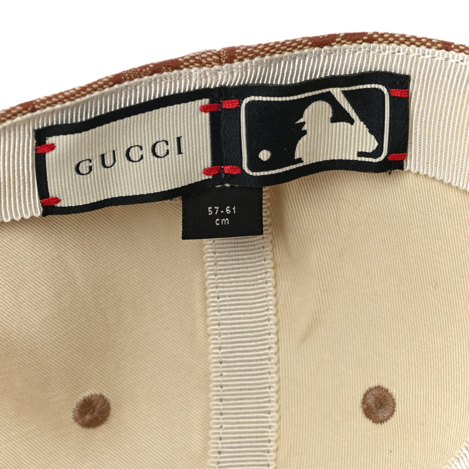 Gucci X MLB Monogram LA Dodgers Baseball Hat 57-61 Beige Ruggine 7 of 8