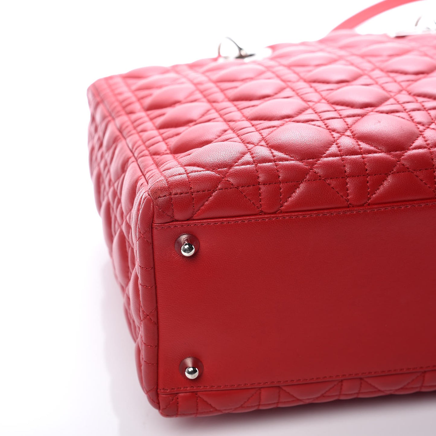 Lambskin Cannage Large Lady Dior Red