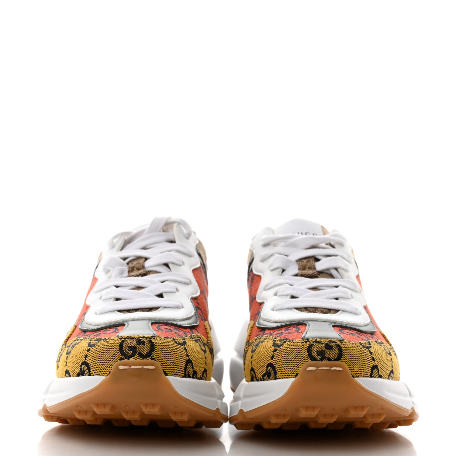 Gucci Monogram Multicolor Demetra Womens Rhyton Sneakers 35.5 Yellow Blue Great White Tabasco 2 of 8