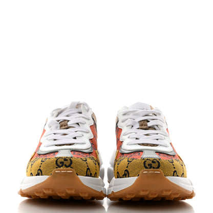 Gucci Monogram Multicolor Demetra Womens Rhyton Sneakers 35.5 Yellow Blue Great White Tabasco 2 of 8