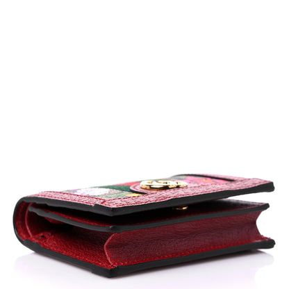 Gucci GG Supreme Monogram Flora Web Ophidia Card Case Red 5 of 11