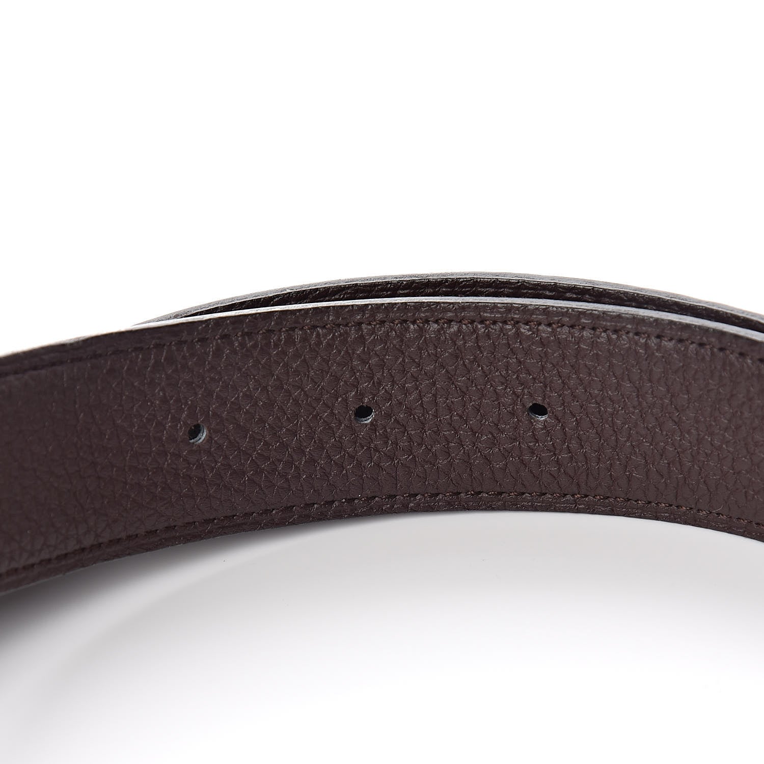 Hermes Box Togo 32mm Martelee H Belt 85 Black Chocolate 5 of 7