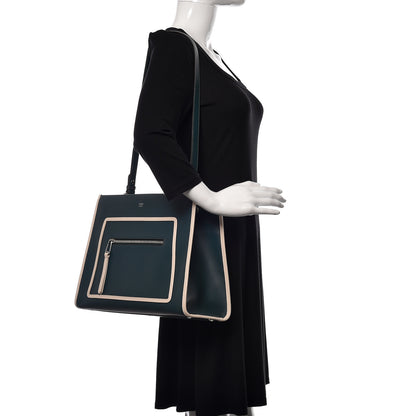 Fendi Vitello Century Opaco F is Fendi Bi-Color Regular Runaway Satchel Amazzonia Camelia 3 of 11