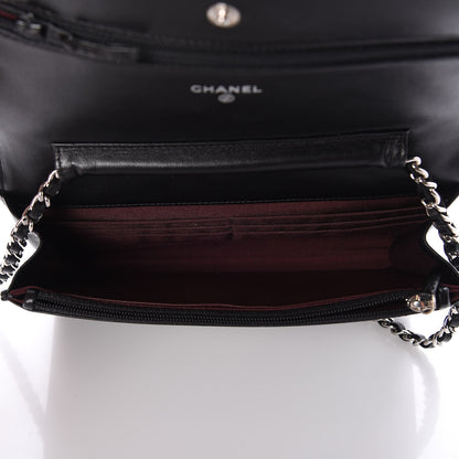 Chanel Lambskin Quilted Wallet On Chain WOC Black 5 of 10