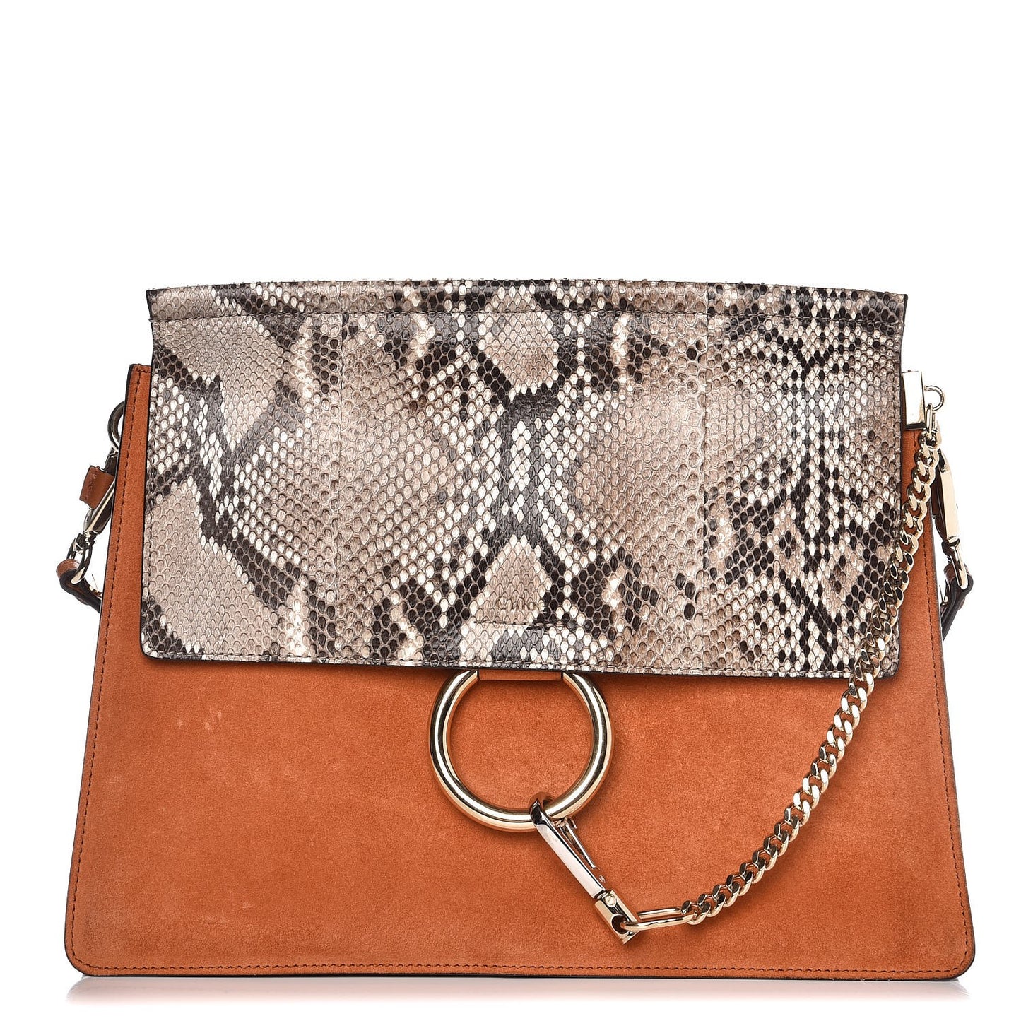 Python Suede Medium Faye Shoulder Bag Tannish Red