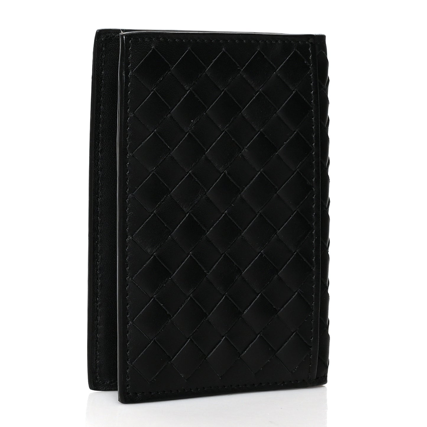Nappa Intrecciato Bi-Fold Wallet Black