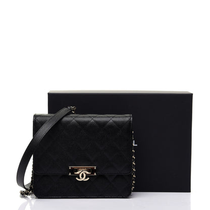 Chanel Caviar Quilted Golden Class Wallet On Chain WOC Black 14 of 14