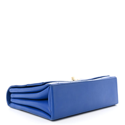 Chanel Calfskin Stitched Large Single Flap Royal Blue 4 of 11