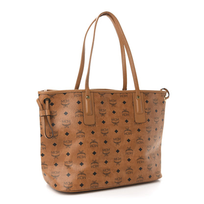 MCM Visetos Medium Liz Reversible Shopper Tote Cognac 3 of 15