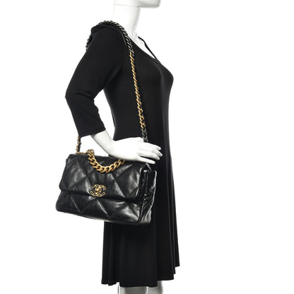 Chanel Lambskin Quilted Large 19 Flap Black 2 of 10