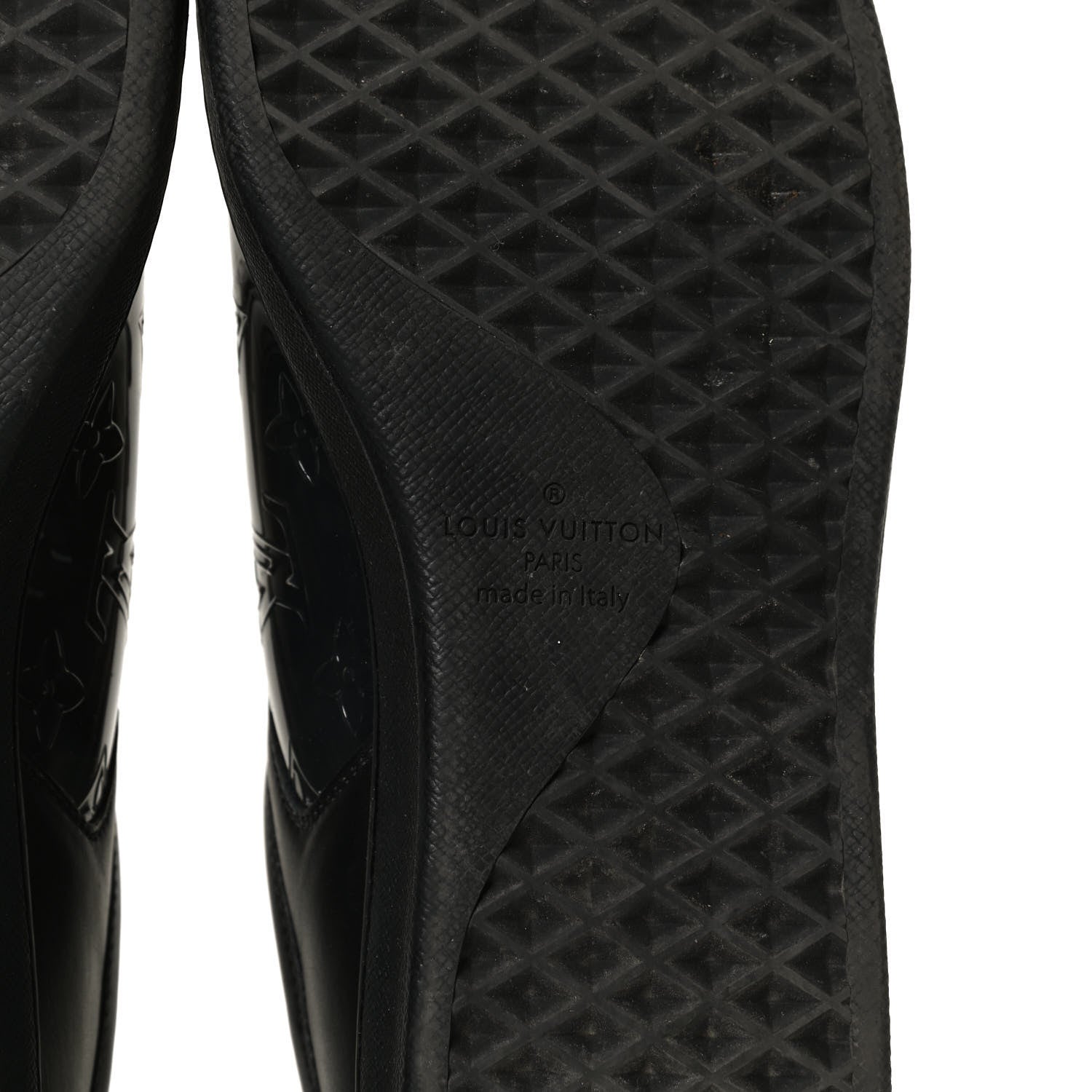 Louis Vuitton PVC Calfskin Monogram Mens Sneakers 9.5 Black 8 of 11