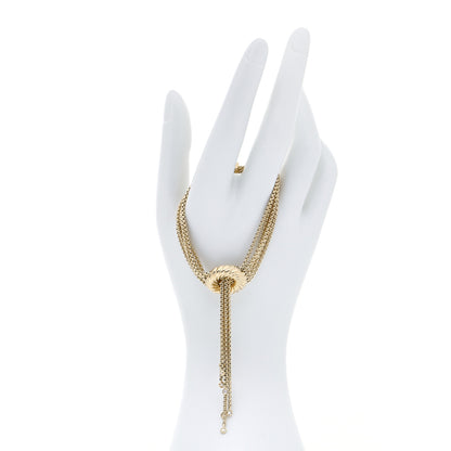 David Yurman 18K Yellow Gold Diamond Multi Box Chain Tassel Bracelet 2 of 7