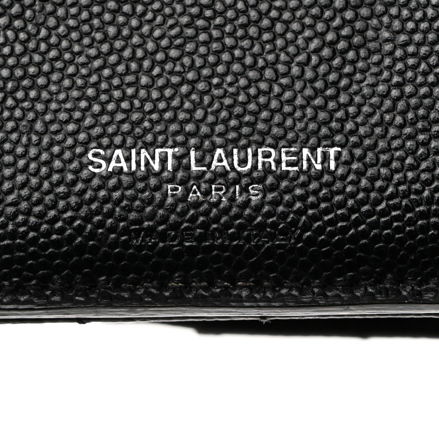 Saint Laurent Grain De Poudre Matelasse Chevron Small Monogram Passport Case Black 6 of 8