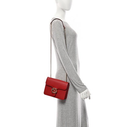 Gucci Dollar Calfskin Small Interlocking G Shoulder Bag Red 2 of 11