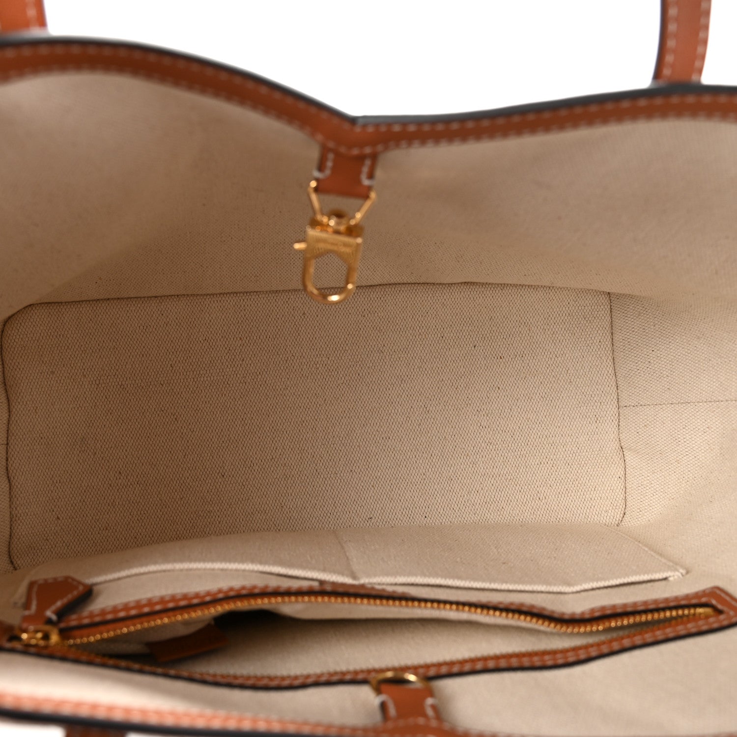 Moynat Calfskin Canvas M Tote PM Brown 6 of 10