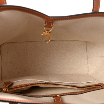 Moynat Calfskin Canvas M Tote PM Brown 6 of 10