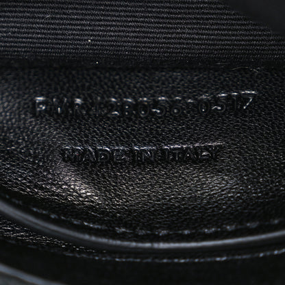 Saint Laurent Sheepskin Matelasse Chevron Monogram Monochrome Medium College Bag Black 7 of 10