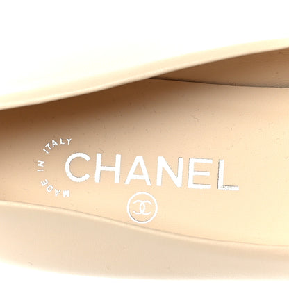 Chanel Lambskin CC Cap Toe Chain Pumps 41 Light Beige White 8 of 10