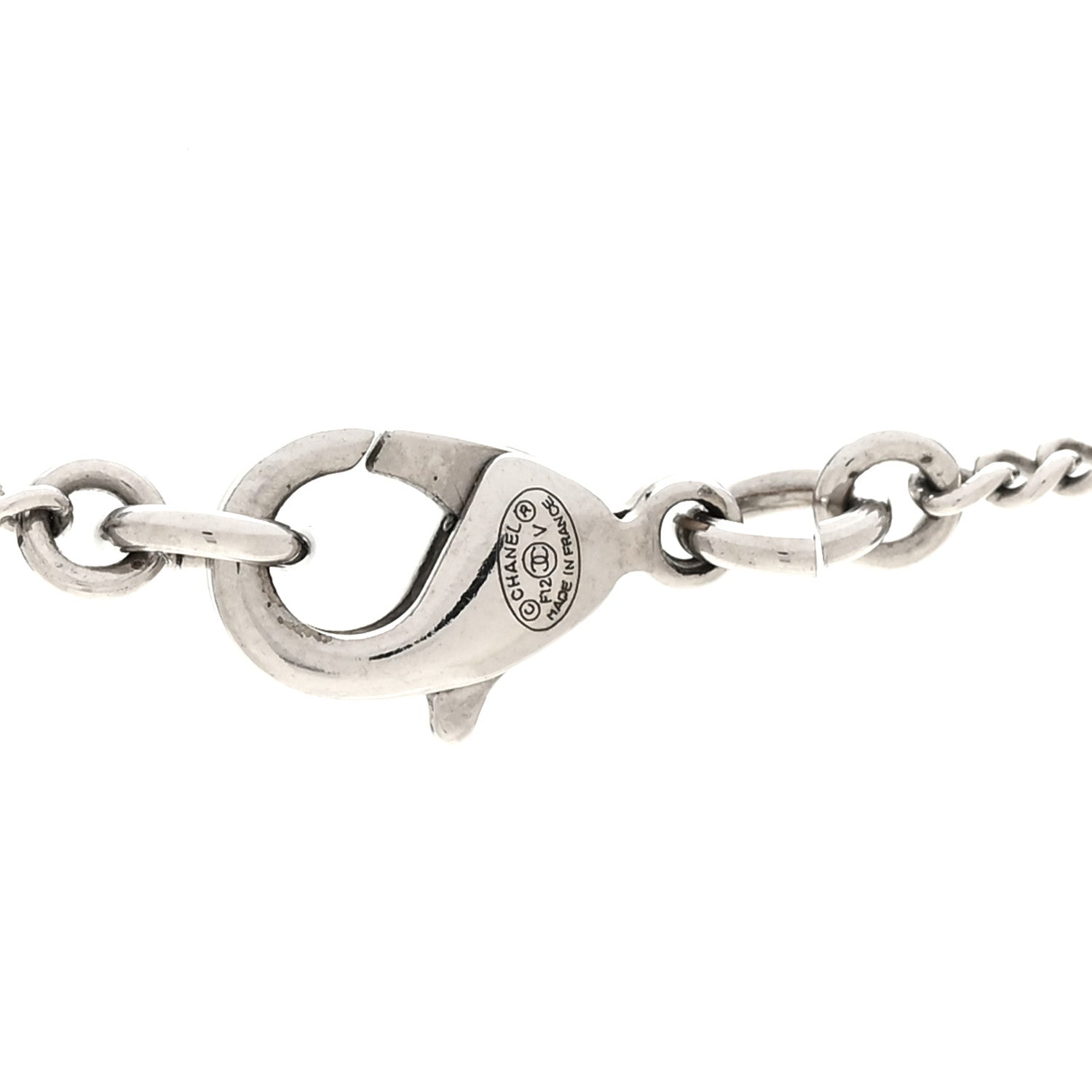 Chanel Crystal Timeless CC Necklace Silver 5 of 5