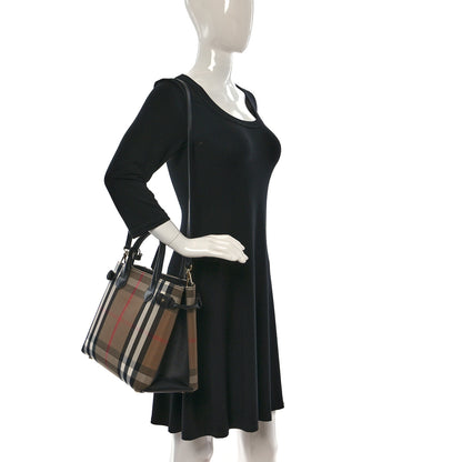 Burberry House Check Grainy Calfskin Medium Banner Tote Black 2 of 9