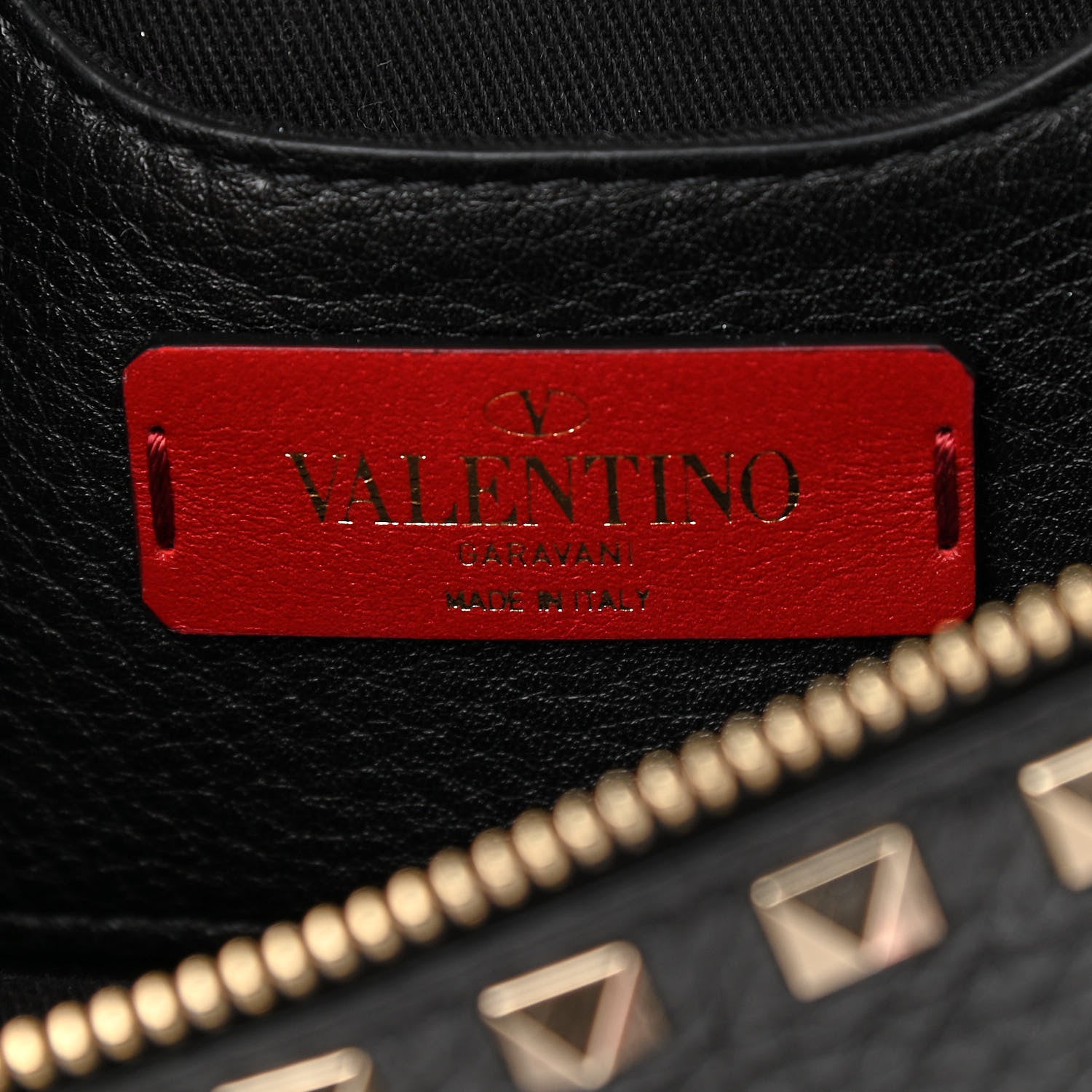 Valentino Garavani Grainy Calfskin Rockstud Belt Bag Black 6 of 9