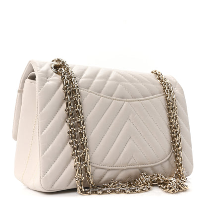 Chanel Aged Calfskin Chevron Quilted 2.55 Reissue 225 Flap Ivory 3 of 11