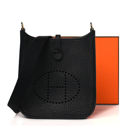 Hermes Taurillon Clemence Evelyne TPM Black 11 of 11