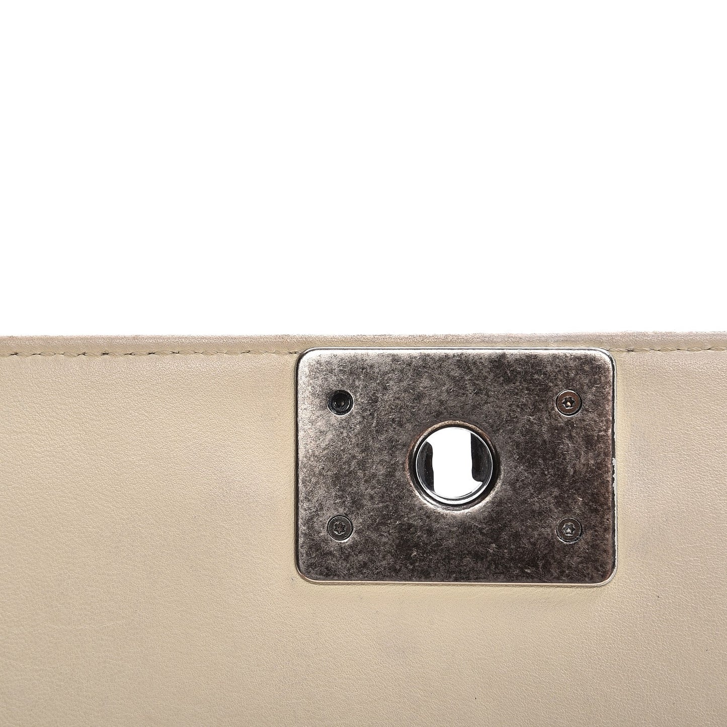 Lambskin Quilted Large Boy Flap Black White