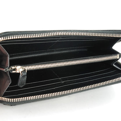 Prada Saffiano Zip Around Wallet Nero Black 5 of 8