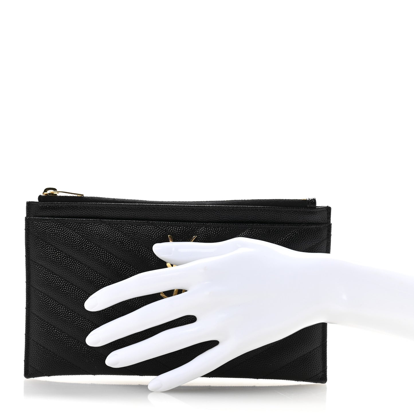 Grain De Poudre Chevron Monogram Bill Pouch Black