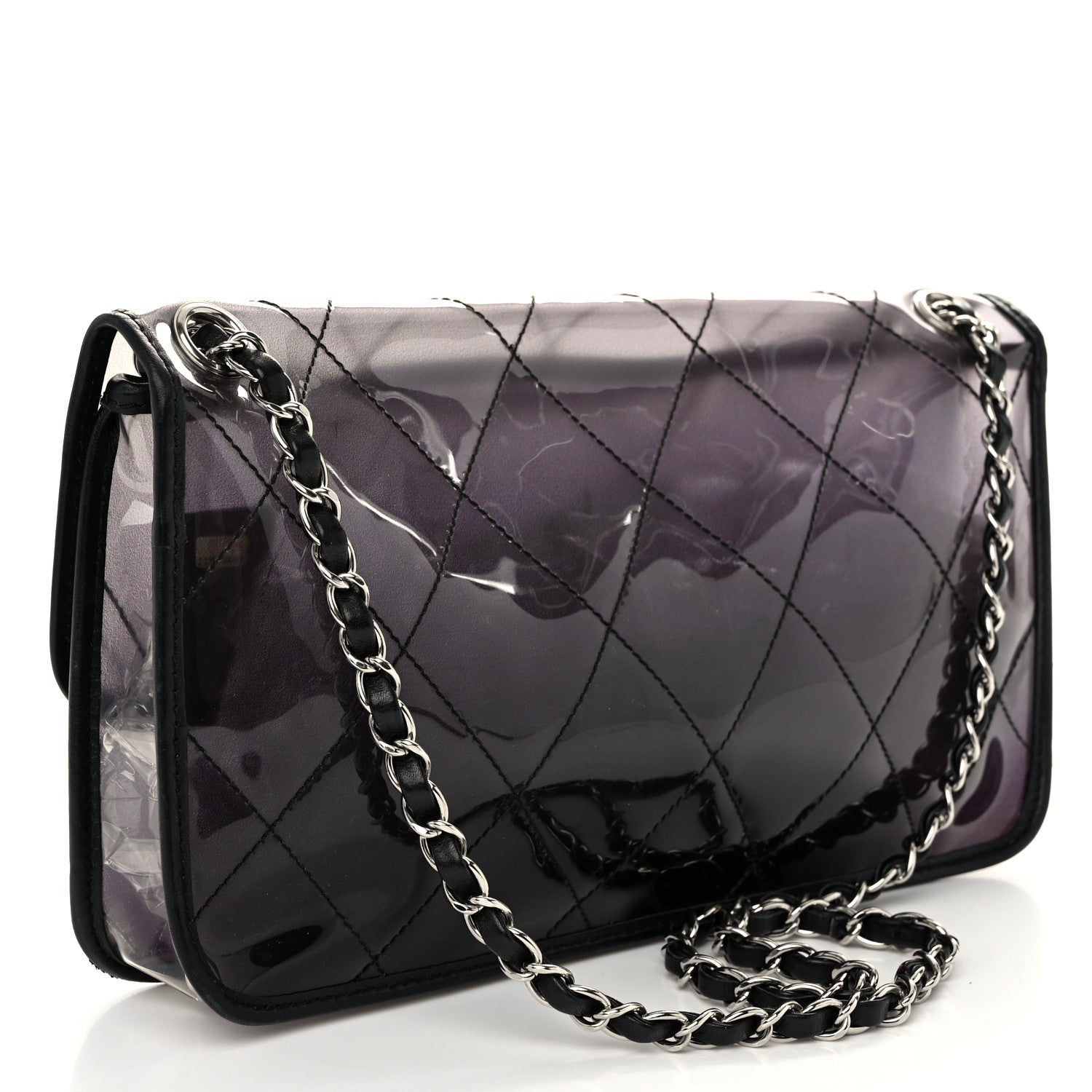 Chanel Vinyl Quilted Degrade Jumbo Single Flap Black 3 of 12