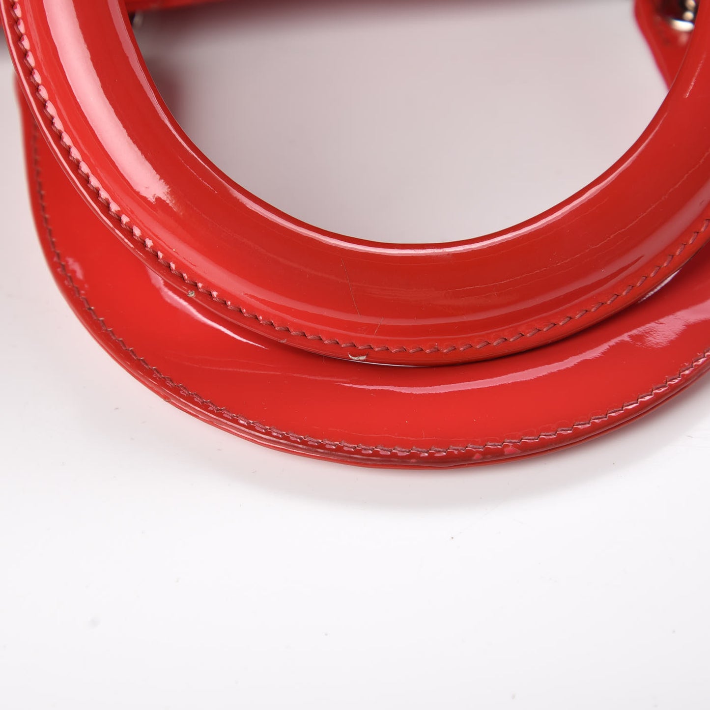 Patent Cannage Large Lady Dior Red
