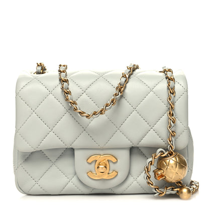 Chanel Lambskin Quilted Mini Pearl Crush Flap Light Grey 1 of 11