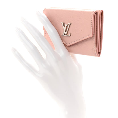 Louis Vuitton Calfskin Lockmini Wallet Rose Ballerine 2 of 7