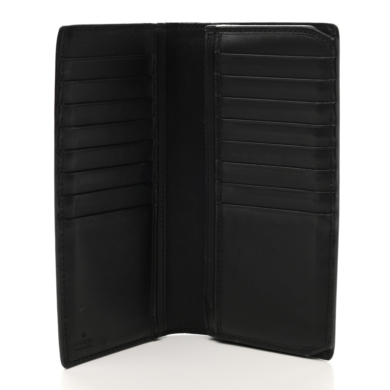 Gucci Calfskin GucciGhost Bi-Fold Long Wallet Black New Acquamarine 5 of 8