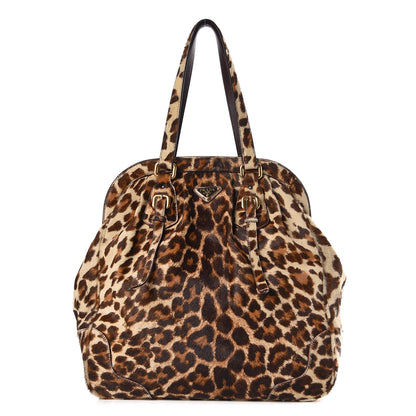 Prada Calf Hair Leopard Print Frame Bag 1 of 9
