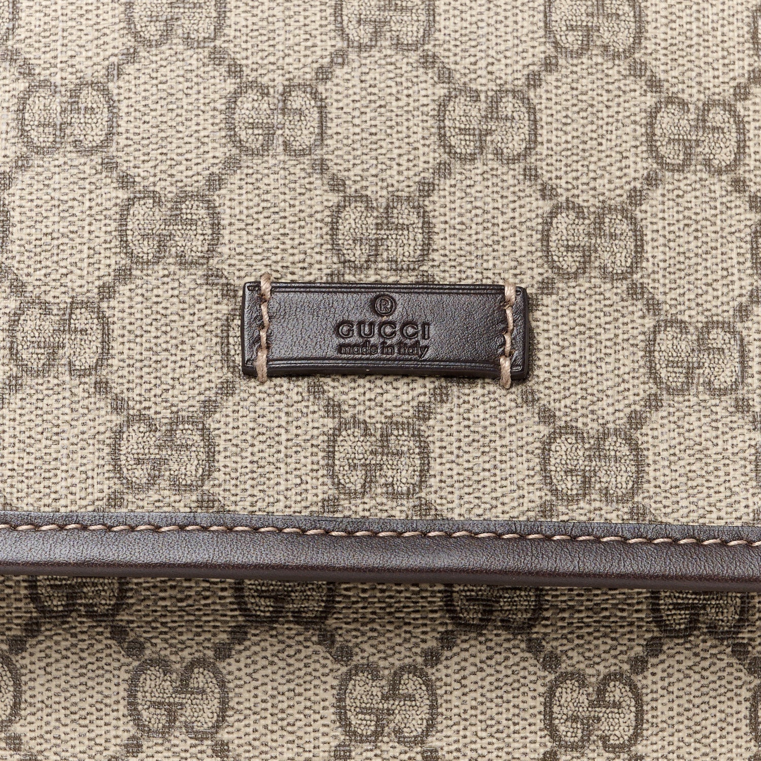 Gucci GG Plus Monogram Small Flap Messenger Bag Beige Dark Brown 9 of 12