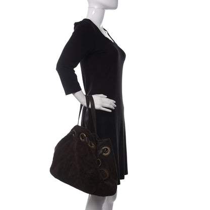 Christian Dior Suede Cannage Drawstring Bag Brown 2 of 11