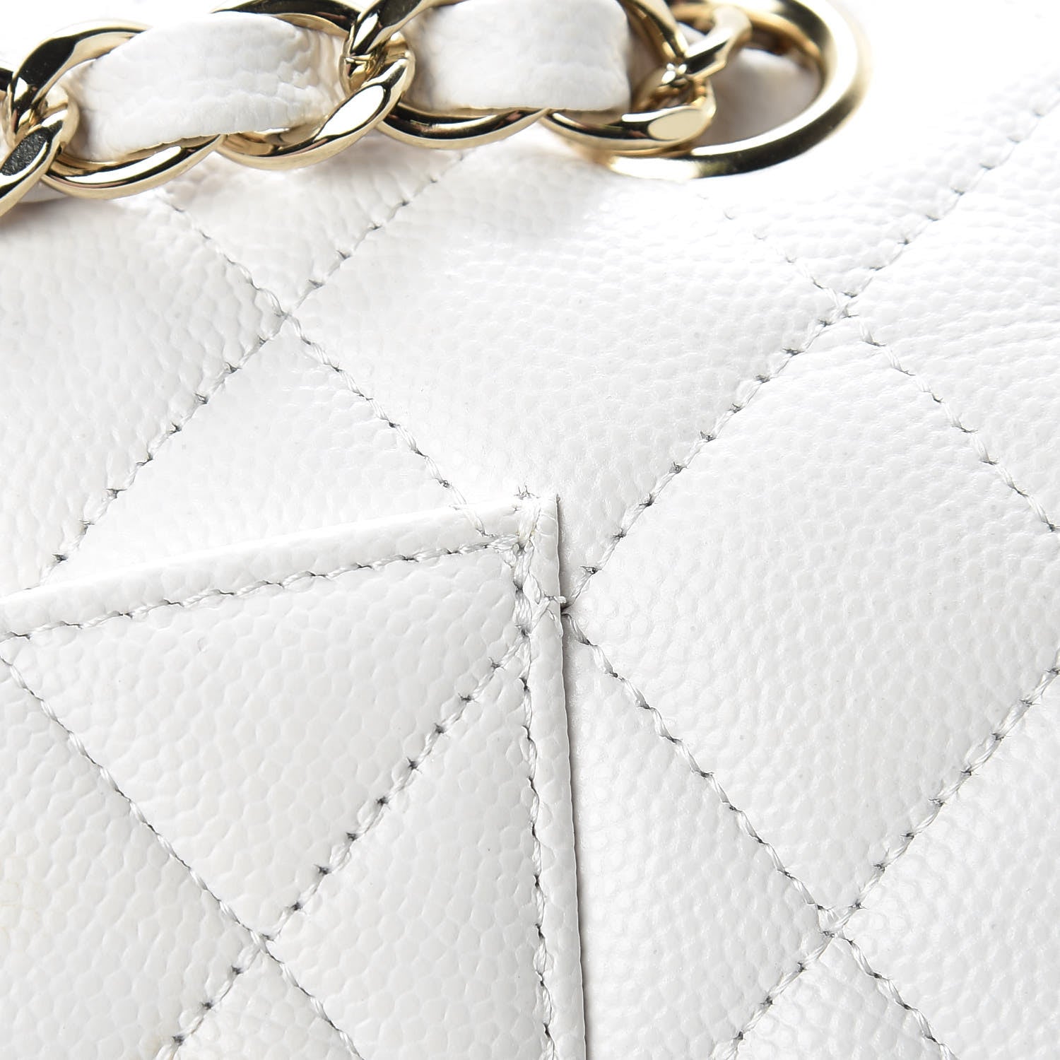 Chanel Caviar Quilted Medium Double Flap White 12 of 14
