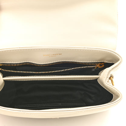 Saint Laurent Calfskin Y Quilted Monogram Toy Loulou Crossbody Bag Crema Soft 5 of 9