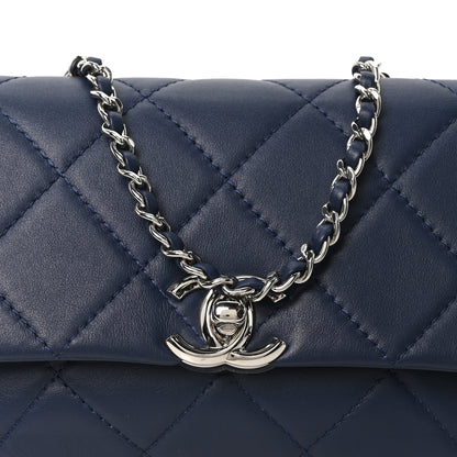 Chanel Lambskin Quilted CC Flap Navy 8 of 10