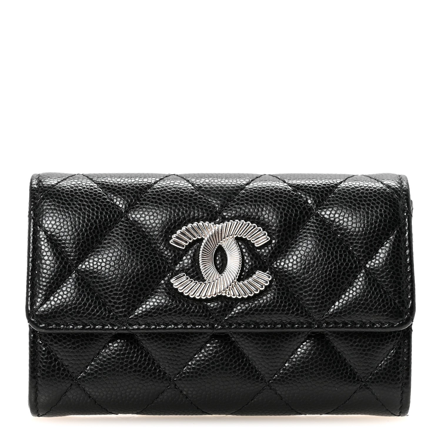 Chanel Caviar Quilted CC Flap Card Holder Black 1 of 8