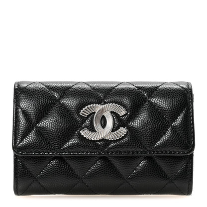 Chanel Caviar Quilted CC Flap Card Holder Black 1 of 8