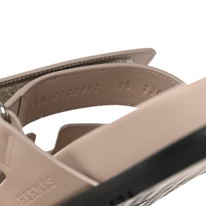 Hermes Calfskin Womens Chypre Sandals 35 Beige Mastic 6 of 9