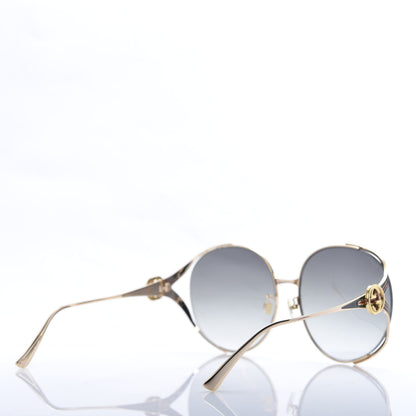 Gucci Metal Oversized Round Frame GG0225S Sunglasses Gold 4 of 8